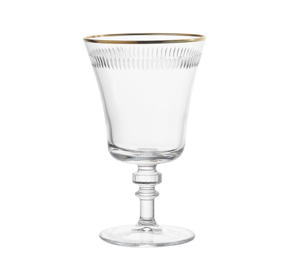 Etched Gold Rim Handcrafted Goblets Set of 4 Pottery Barn Australia